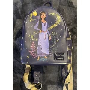 NWOT Disney Parks Wish Movie Loungefly Backpack Purple Gold Asha Star, Asha